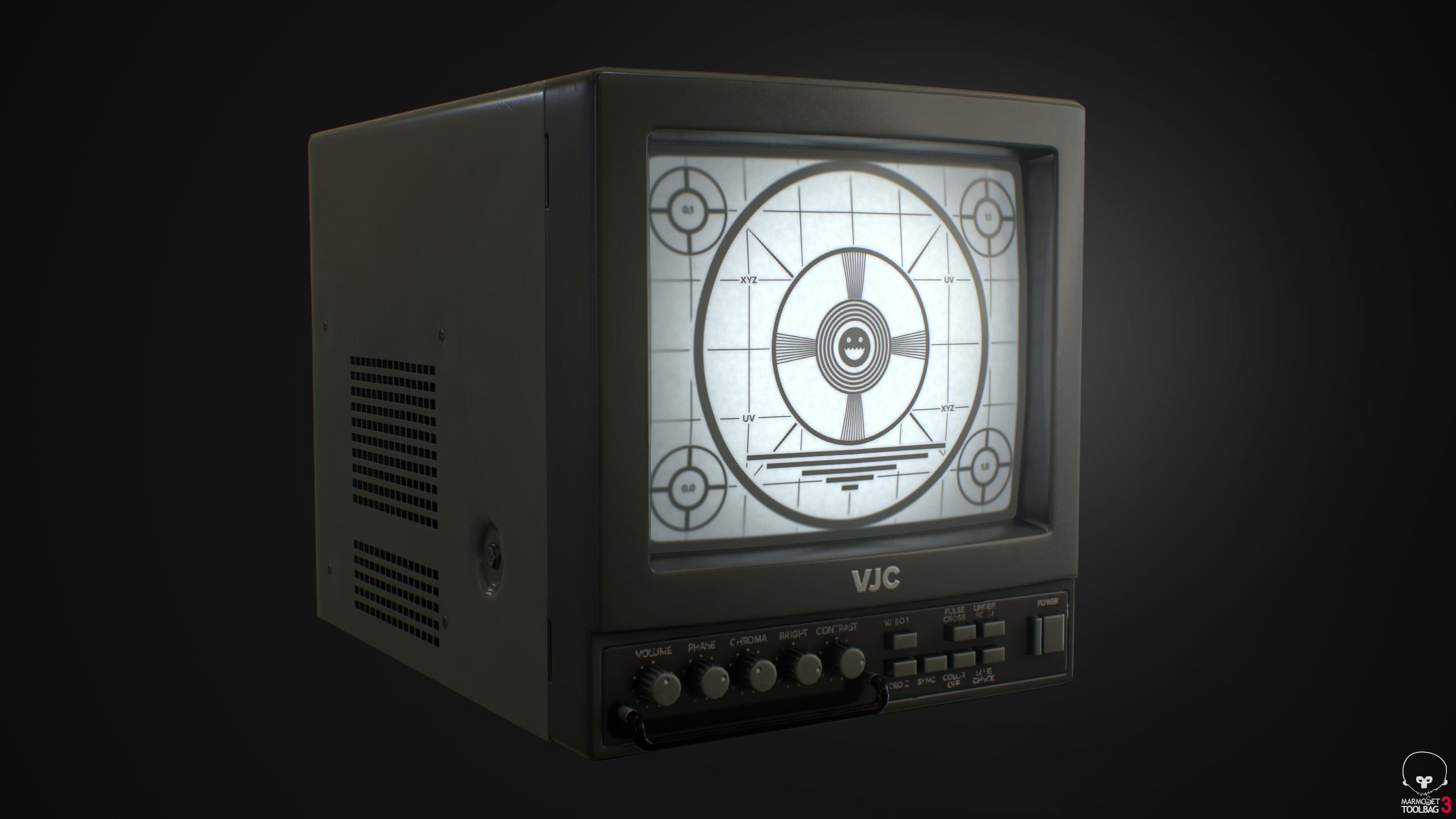 Render of a cctv monitor front